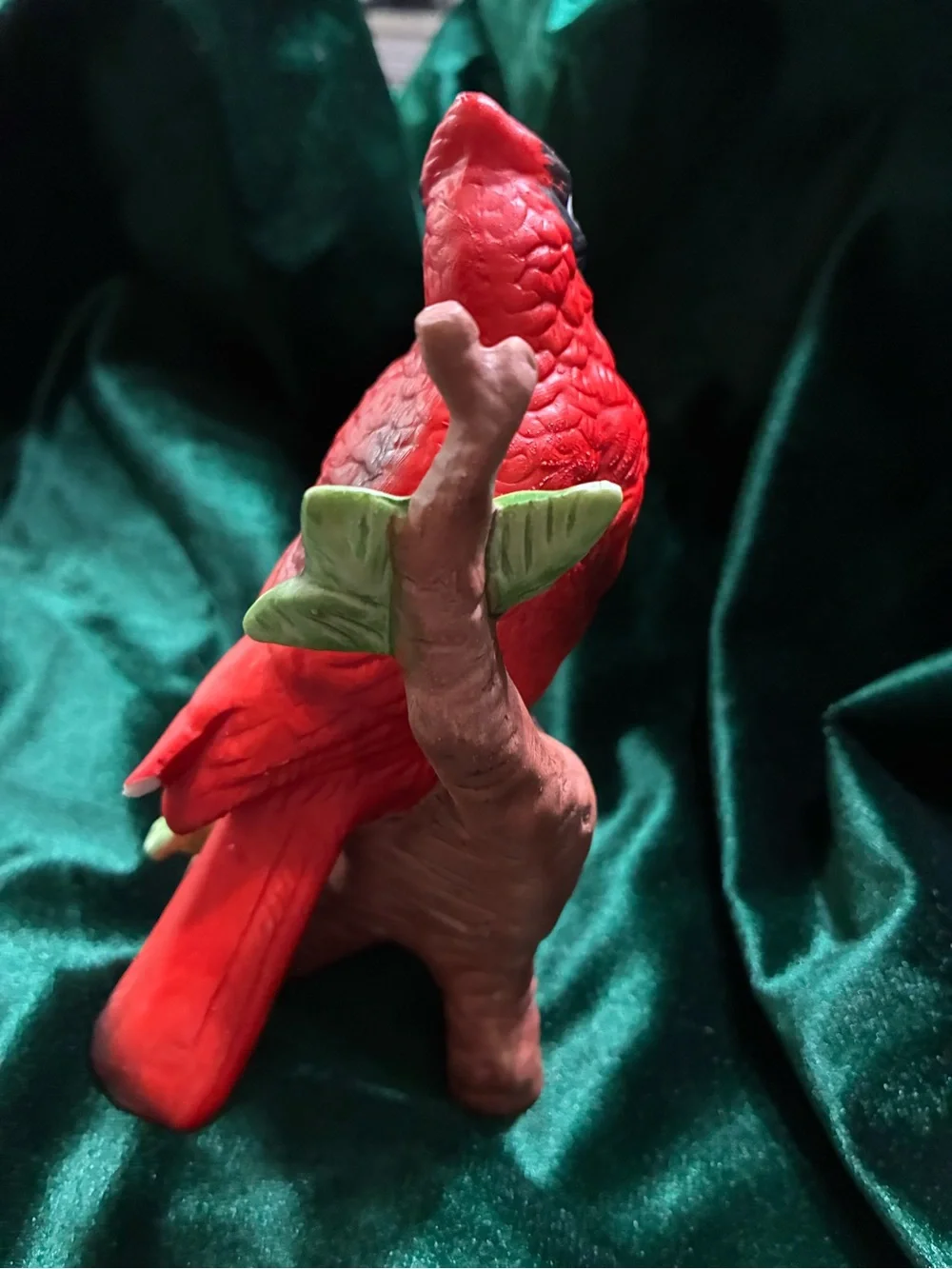 VTG Red Cardinal Bird Figurine - Decorative Resin Perch
